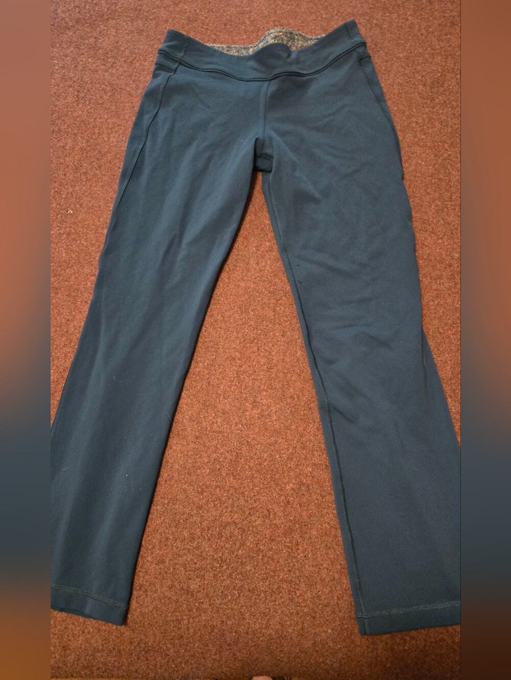 Lululemon Deadstock Straight Leg Pant  Back Pockets Size 10 Z4 Dark Teal Blue